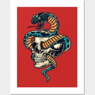 Snake Skull Posters and Art